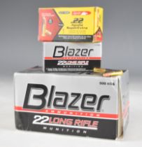 Five-hundred .22LR Blazer and Aguila Super Extra rifle cartridges, all in original boxes. PLEASE