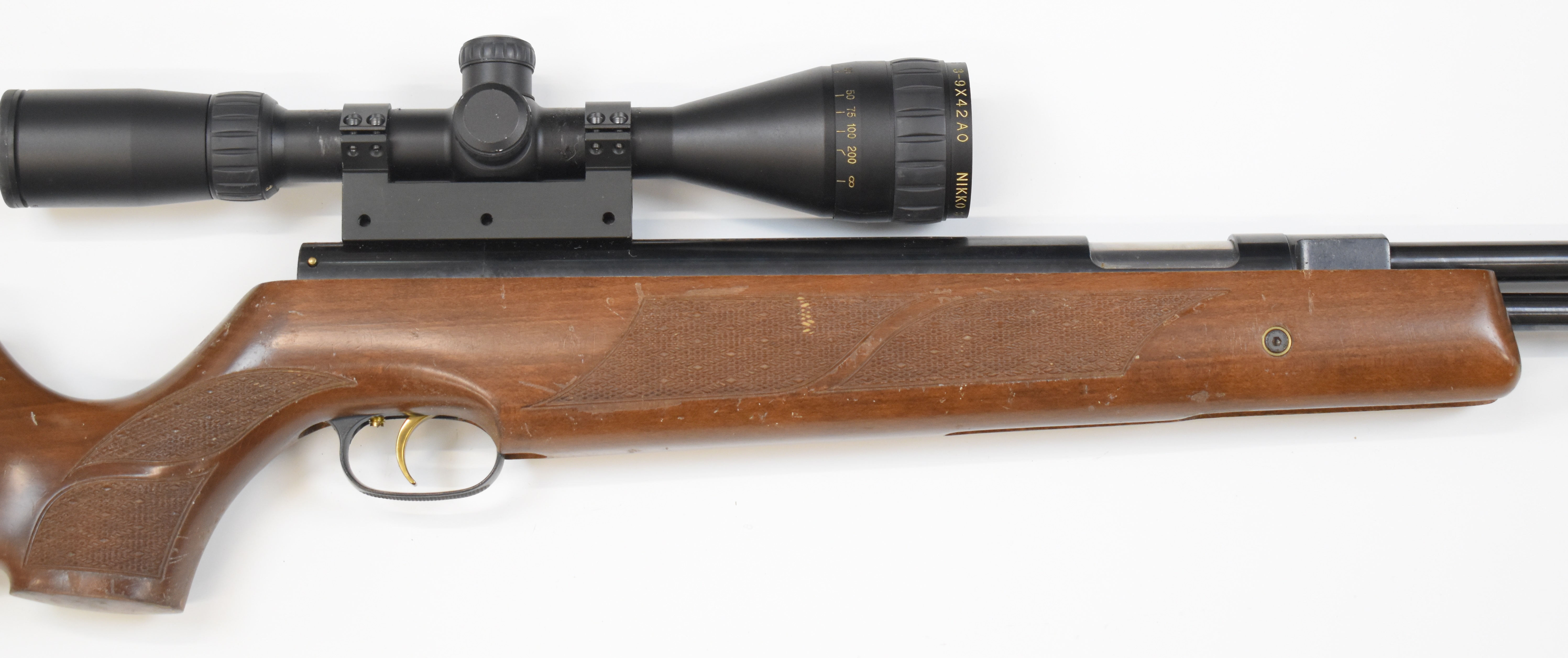 Weihrauch HW97K .177 underlever air rifle with chequered semi-pistol grip, raised cheek piece, sling - Image 4 of 10