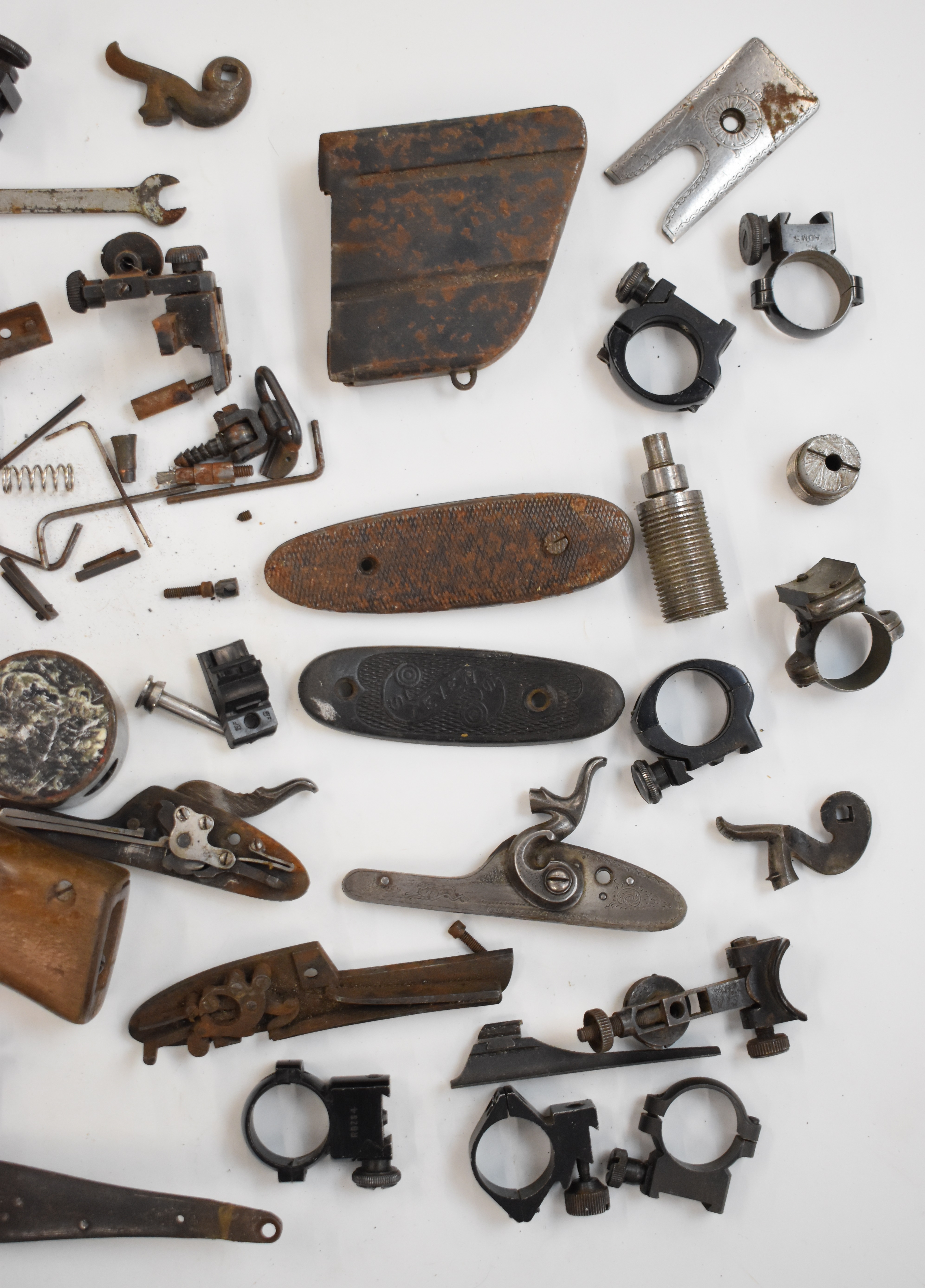 A collection of gun parts including shotgun lock plates, one pair named P Maclagan and one named W&J - Image 4 of 4