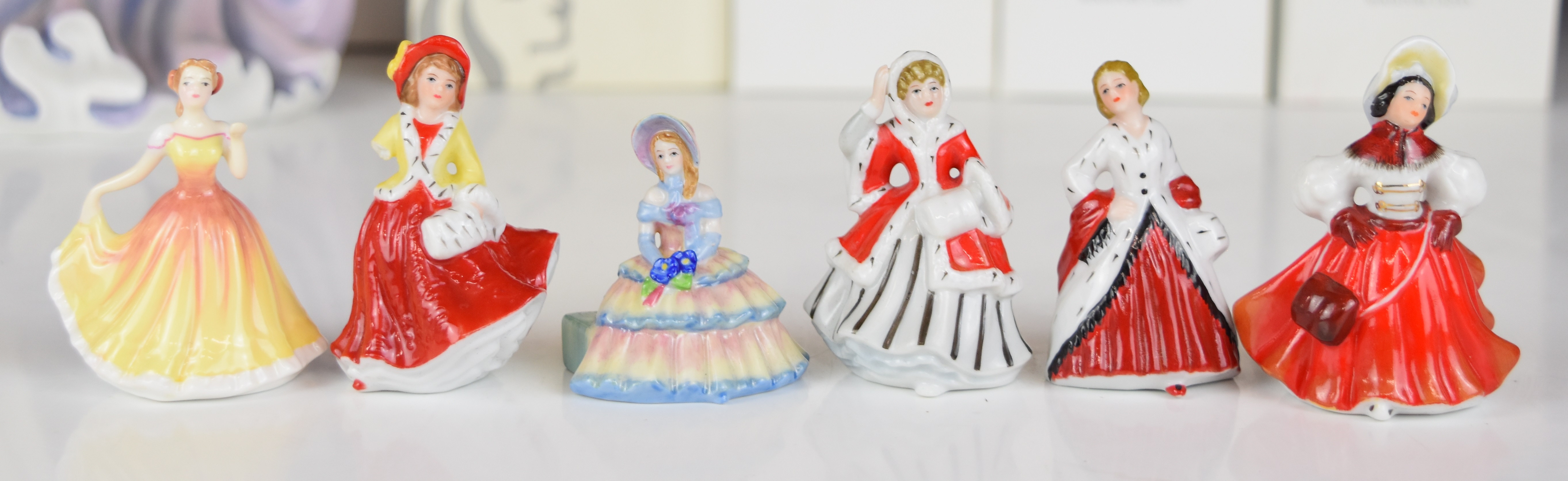 Thirteen Royal Doulton figurines comprising Catherine, Charlotte and eleven miniature ladies, - Image 4 of 14
