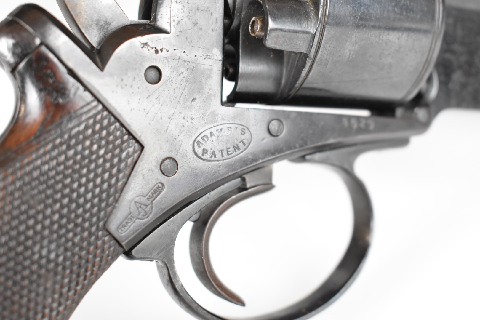 Adam's Patent 50 bore six-shot double-action revolver with chequered grip, line engraved cylinder, - Image 24 of 30