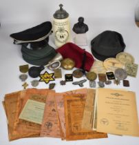 Reproduction German WW2 Nazi caps, insignia and paratrooper bust