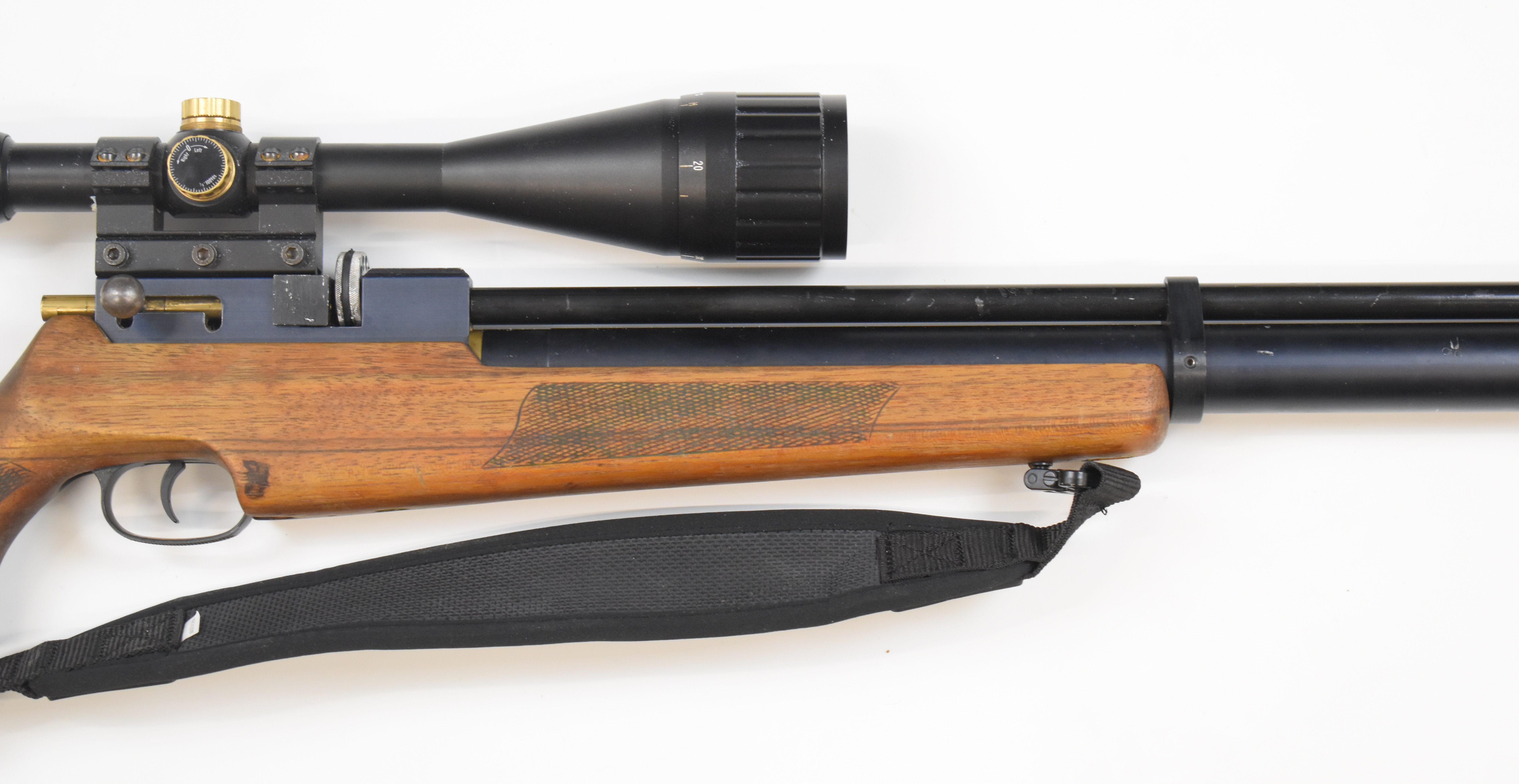 FX Logun Solo .22 PCP air rifle with chequered semi-pistol grip and forend, raised cheek piece, - Image 4 of 10