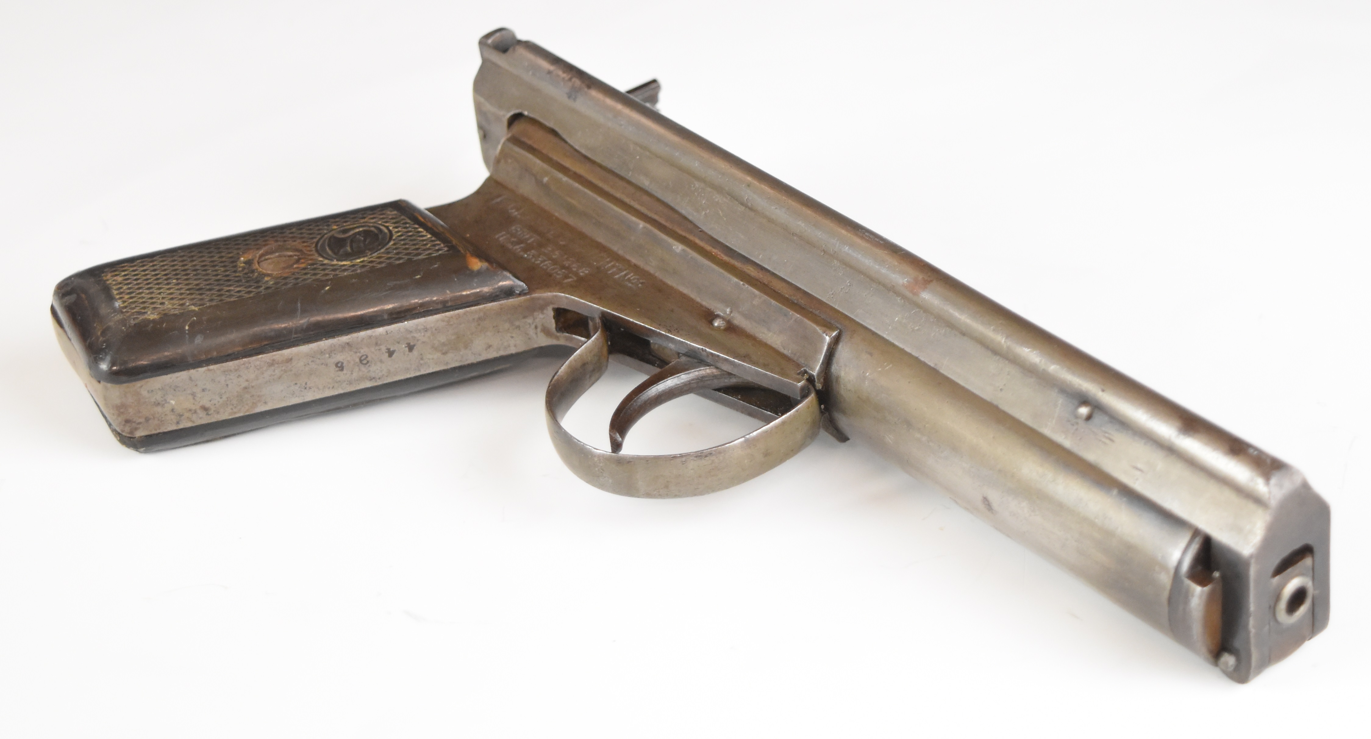 Accles & Shelvoke Ltd F Clarke patent The Warrior .177 side lever air pistol with logo and - Image 4 of 12