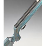 Weihrauch HW97K .177 underlever air rifle with blue laminated show wood stock, semi-pistol grip,