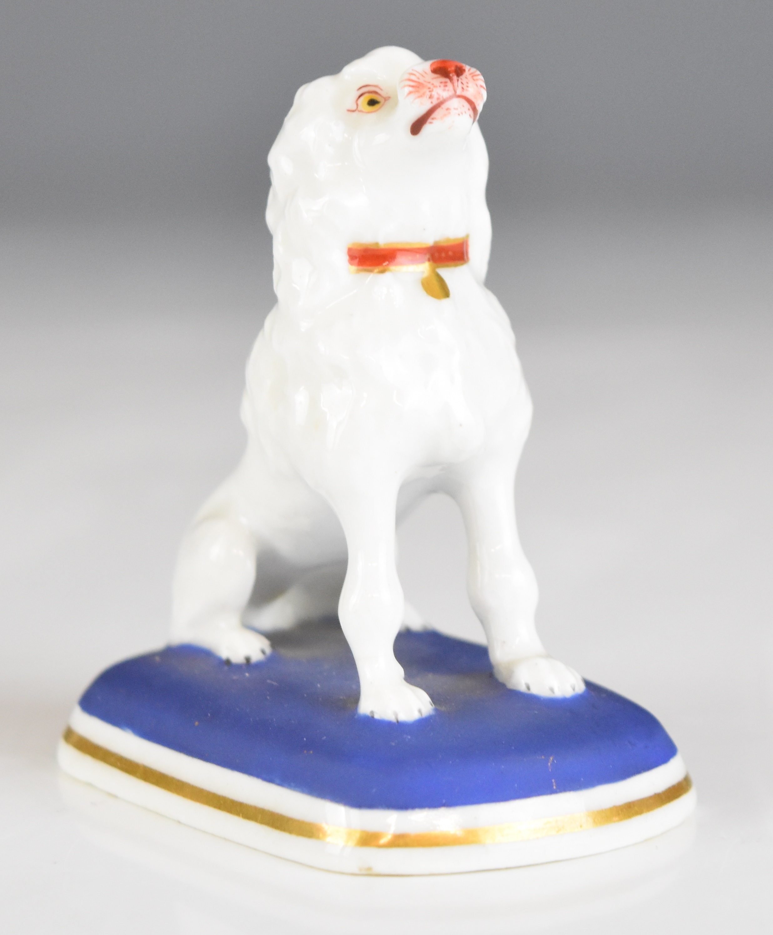 Chamberlains Worcester novelty miniature figure of a seated poodle / dog, height 7.5cm - Image 4 of 6