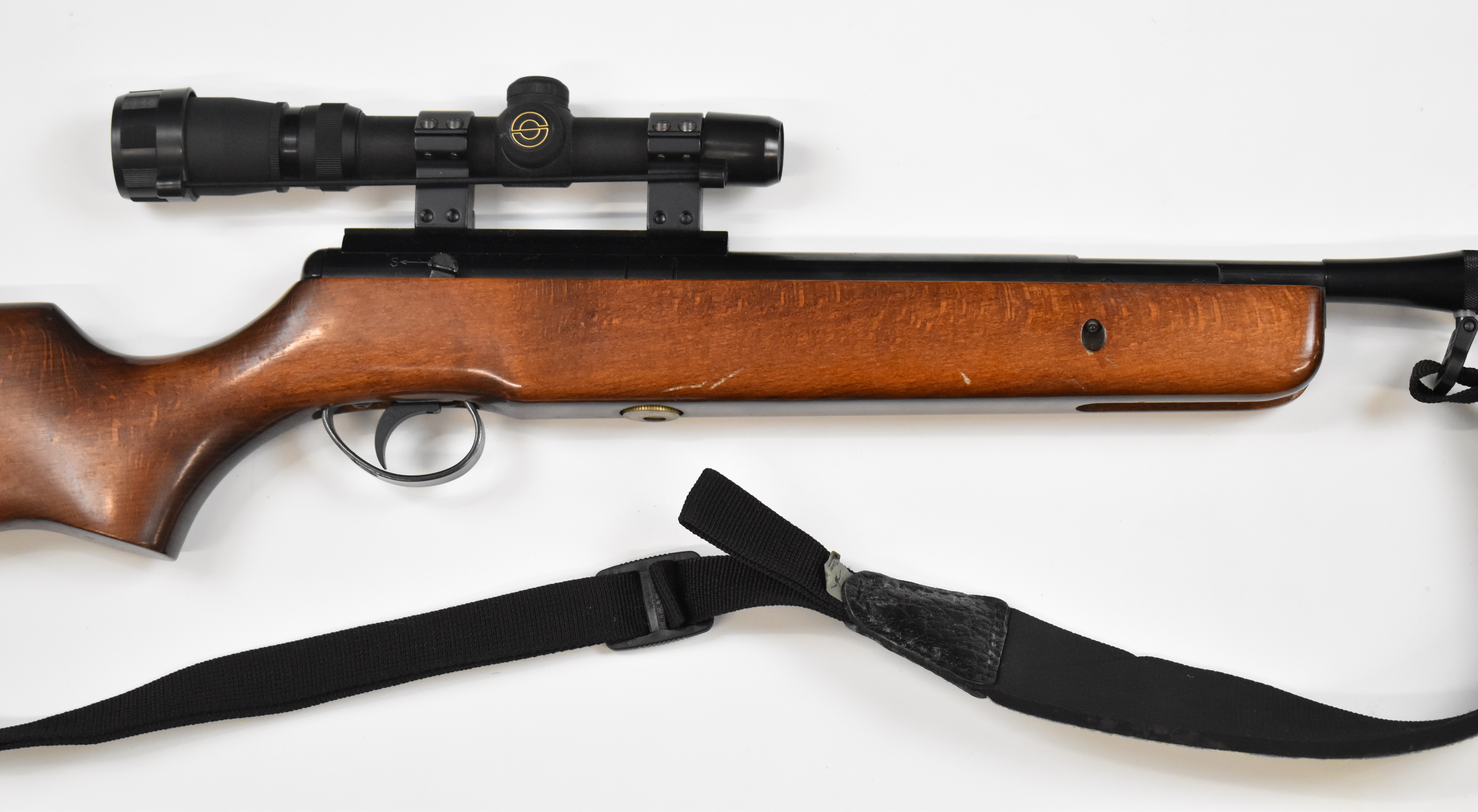 BSA Spitfire .22 air rifle with semi-pistol grip, raised cheek piece, sling, sound moderator and - Image 4 of 9