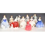 Ten Royal Doulton figurines including Country Rose, Marilyn, Adele, Faith etc, tallest 25cm