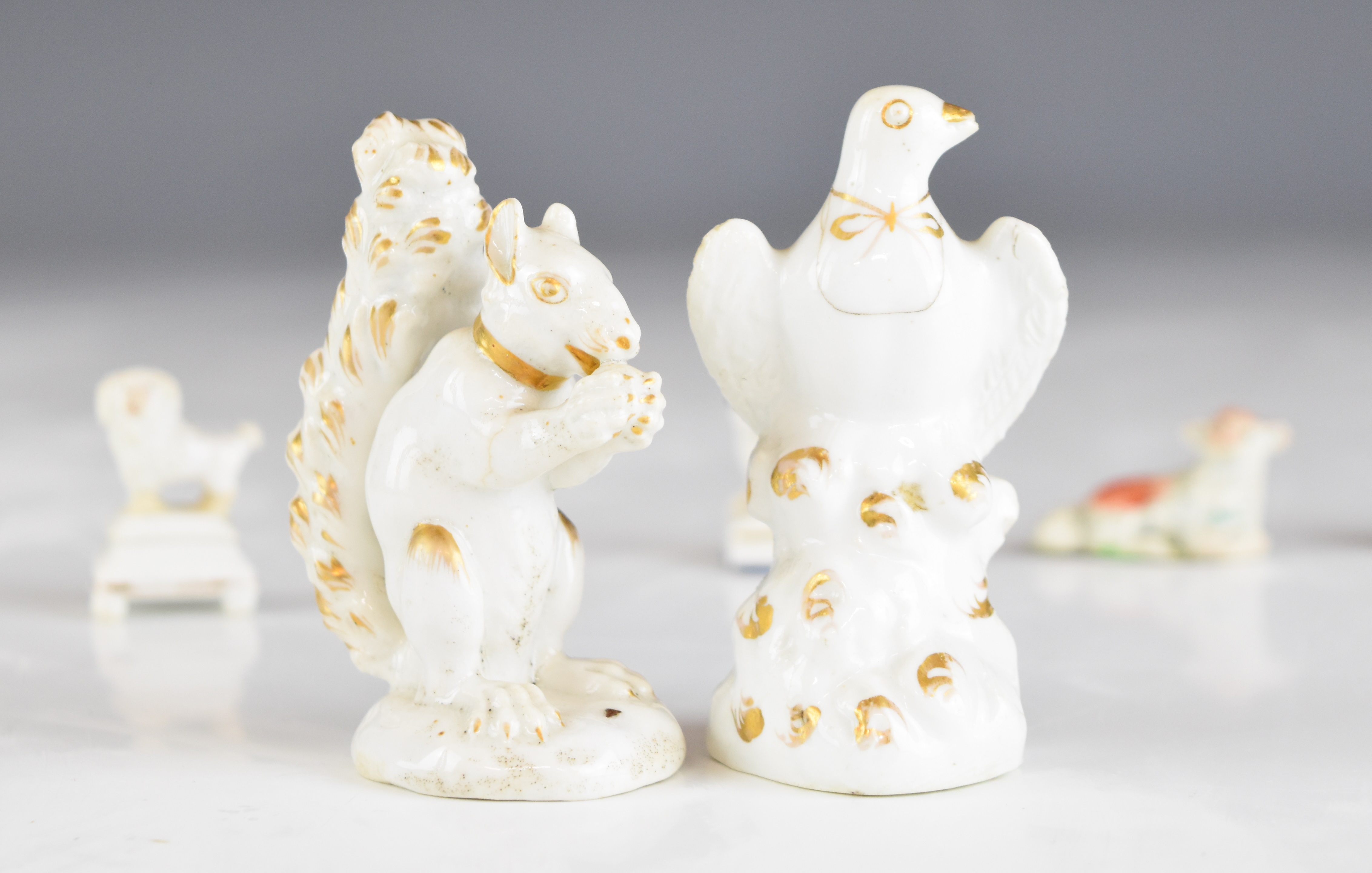 Collection of 18th / 19thC porcelain / Staffordshire animal and bird figures including Derby, - Image 4 of 12