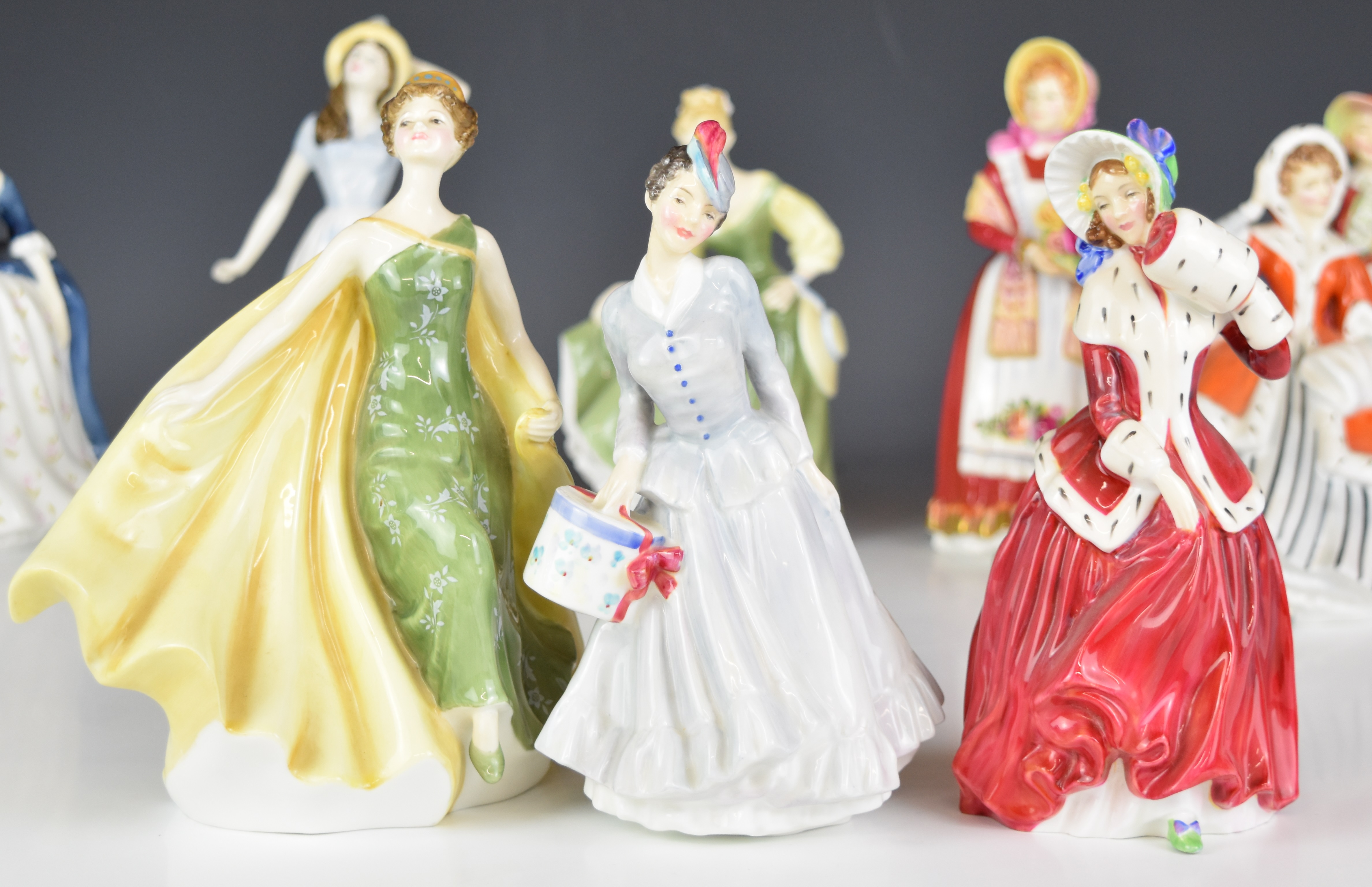 Ten Royal Doulton figurines including Old Country Roses, Midinette, Noelle and Christmas Morn, - Image 2 of 14