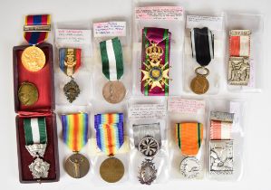 Ten various French medals including two WW1 Victory Medals, WW1 Old Comrades Medal, Order of the
