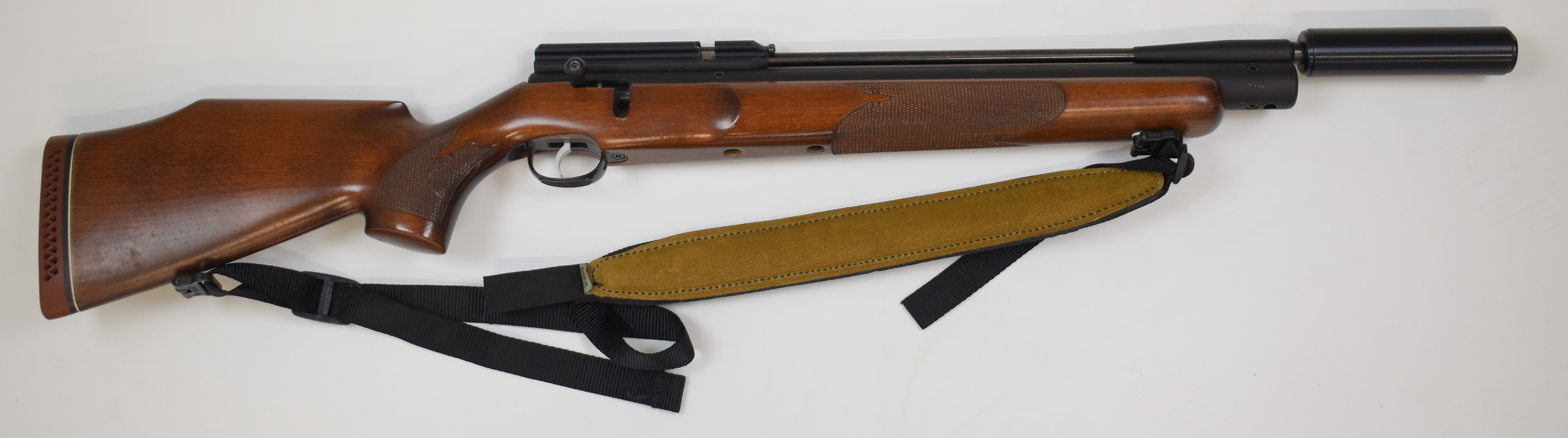 Webley Axsor .22 PCP air rifle with chequered semi-pistol grip and forend, raised cheek piece, - Image 2 of 20