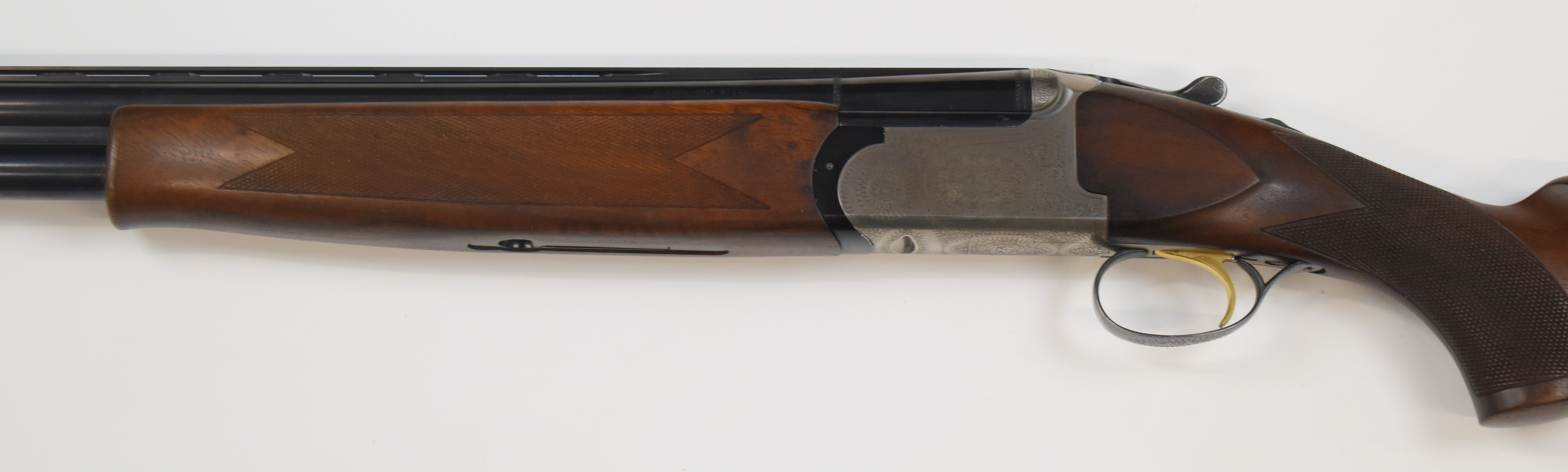 Parker-Hale 12 bore over and under ejector shotgun with named and engraved lock, engraved trigger - Image 8 of 10