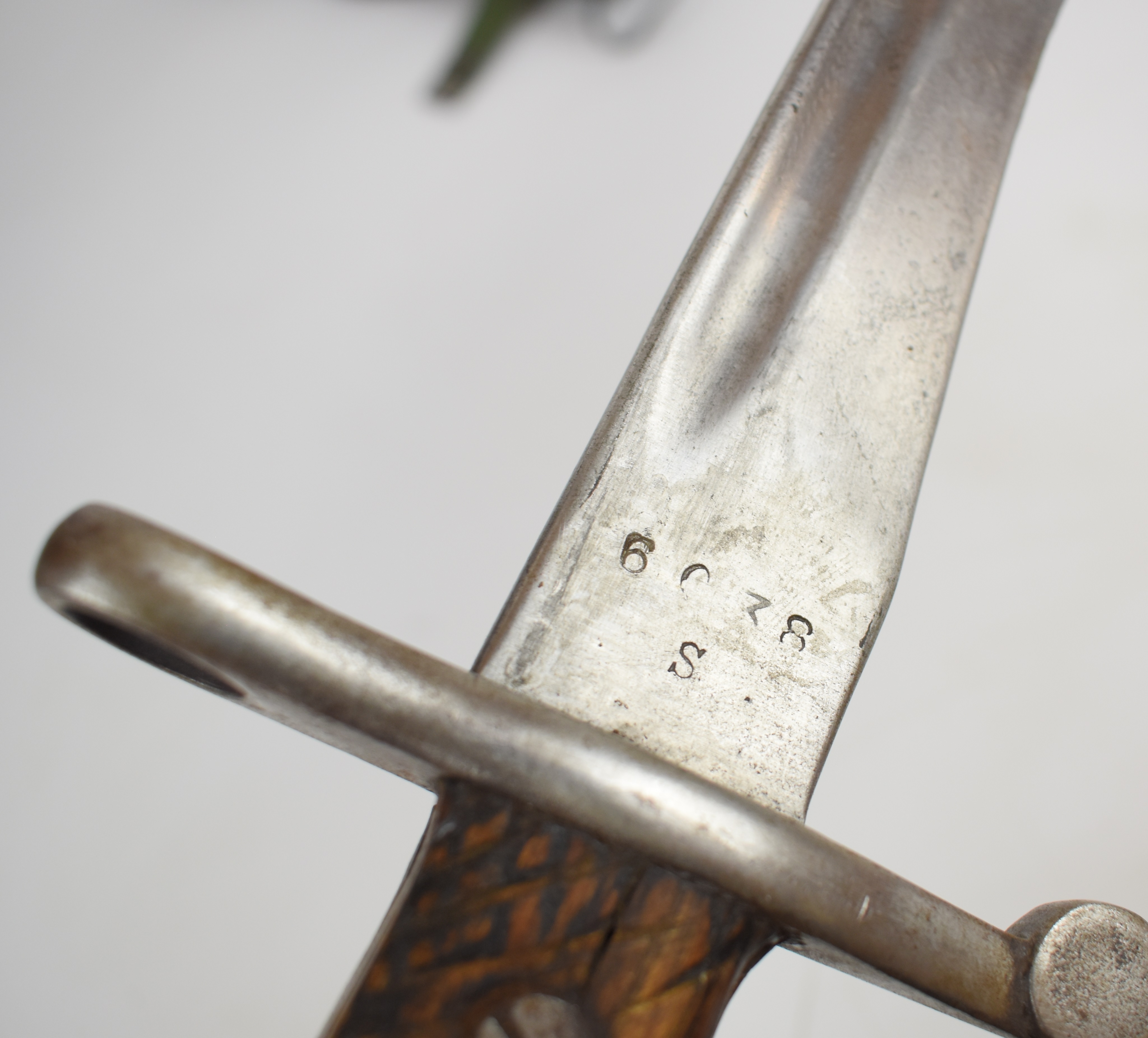 Two bayonets comprising an American M1 knife bayonet for Garand rifle with good stamps to ricasso - Image 8 of 9