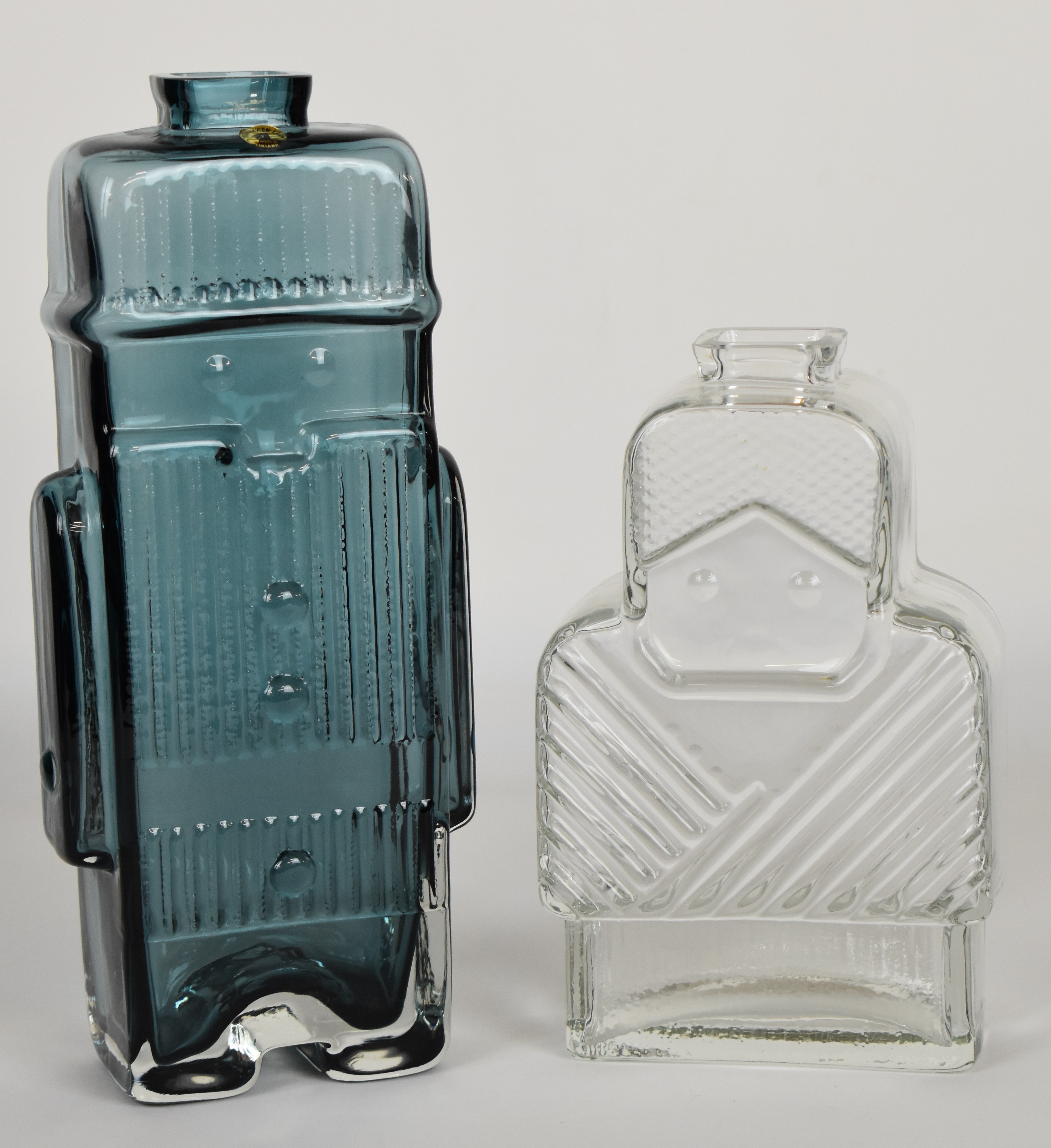Two Helena Tynell for Riihimaki glass decanters Maaherra Govenor in indigo blue and Isoaito Grandma, - Image 3 of 4