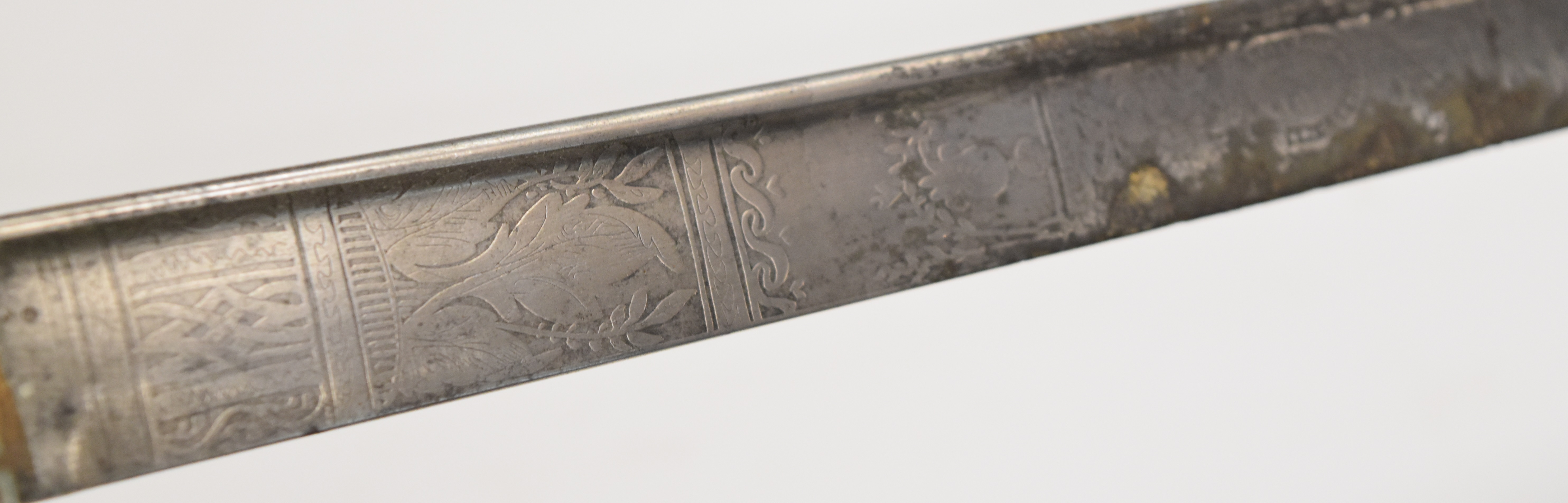 Royal Navy 1827 pattern sword with lion head pommel, folding inner guard and fouled anchor motif, - Image 6 of 11