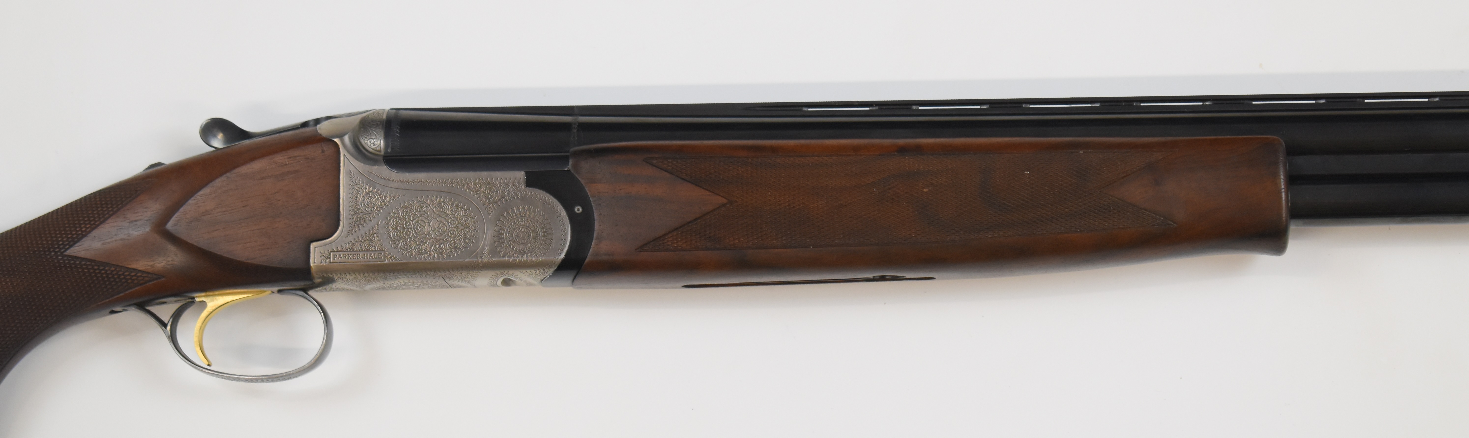 Parker-Hale 12 bore over and under ejector shotgun with named and engraved lock, engraved trigger - Image 4 of 10