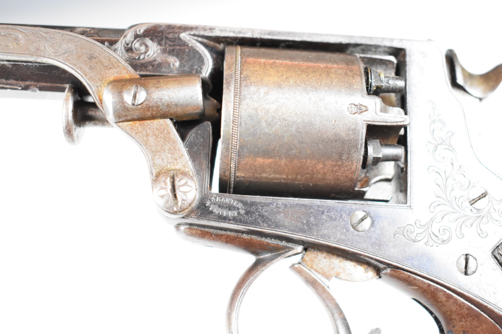 William Tranter's Patent 120 bore five-shot double-action revolver with engraved trigger guard, - Bild 18 aus 38