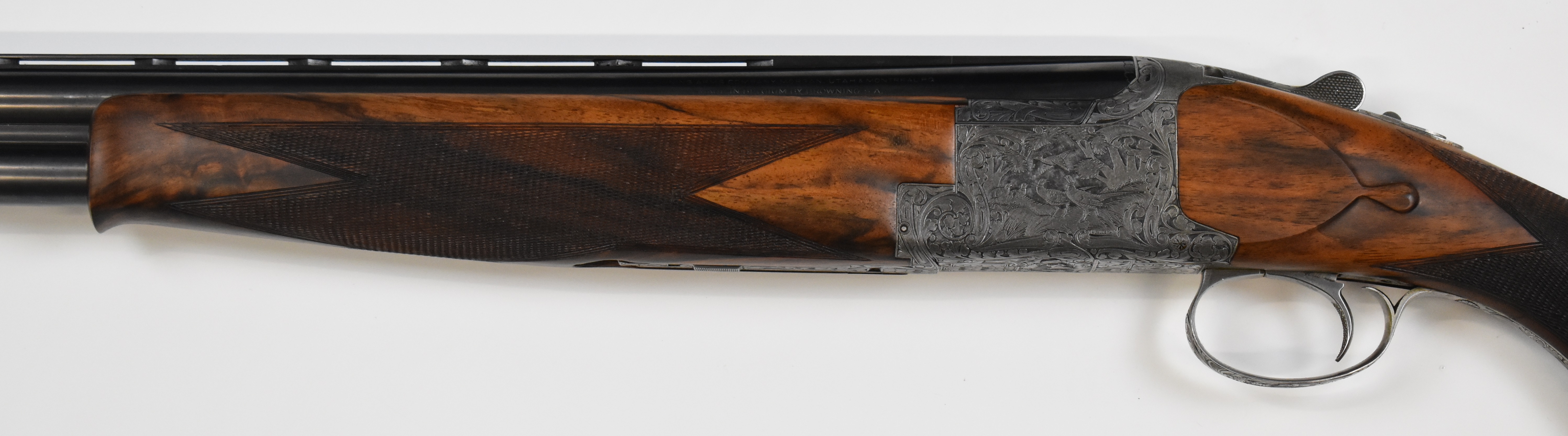 Browning B25 Diana 12 bore over and under ejector shotgun with Pierre Lallemand engraved scenes of - Image 9 of 15