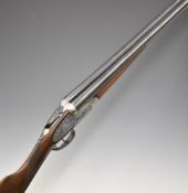 Gorosabel Silver Point 12 bore sidelock side by side ejector shotgun with named locks, all over