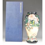 Moorcroft large baluster vase decorated in the Oberon pattern, signed and dated 93 to base, height