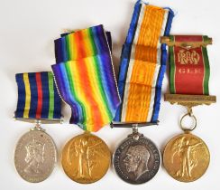 British Arrmy WW1 medals comprising War Medal and Victory Medal named to 1229 Pte C Bruton,