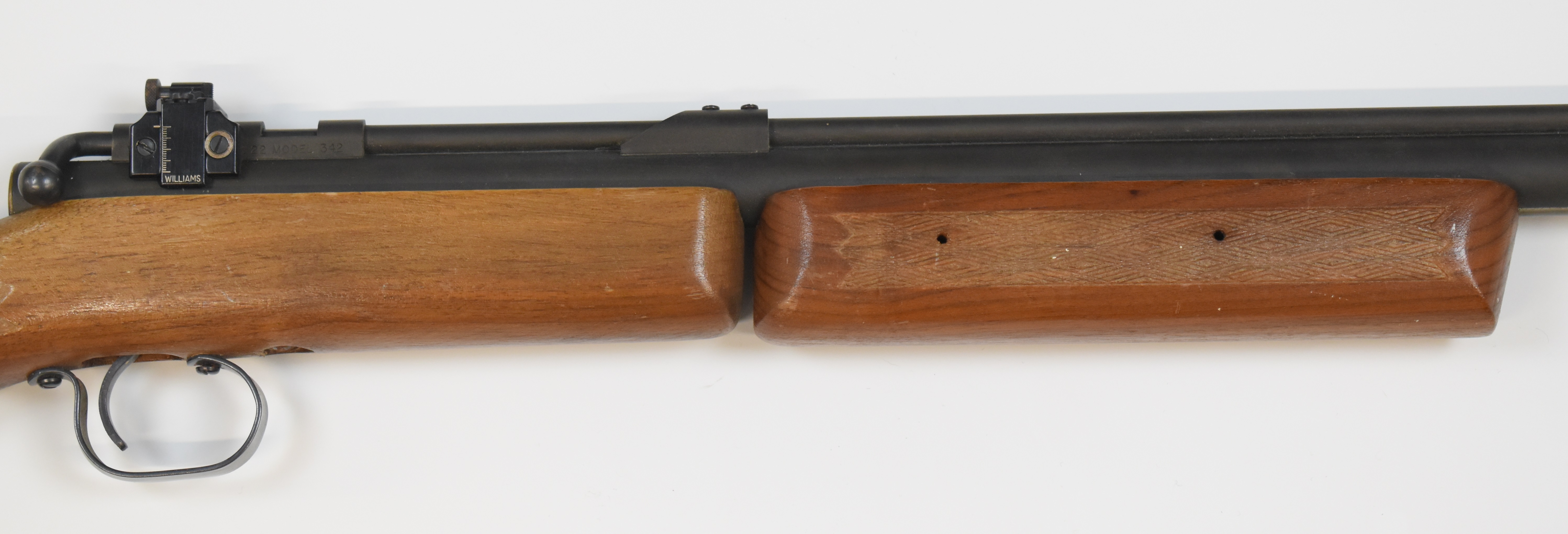 Benjamin Franklin Model 342 .22 under-lever bolt-action air rifle with adjustable sights and - Image 4 of 10