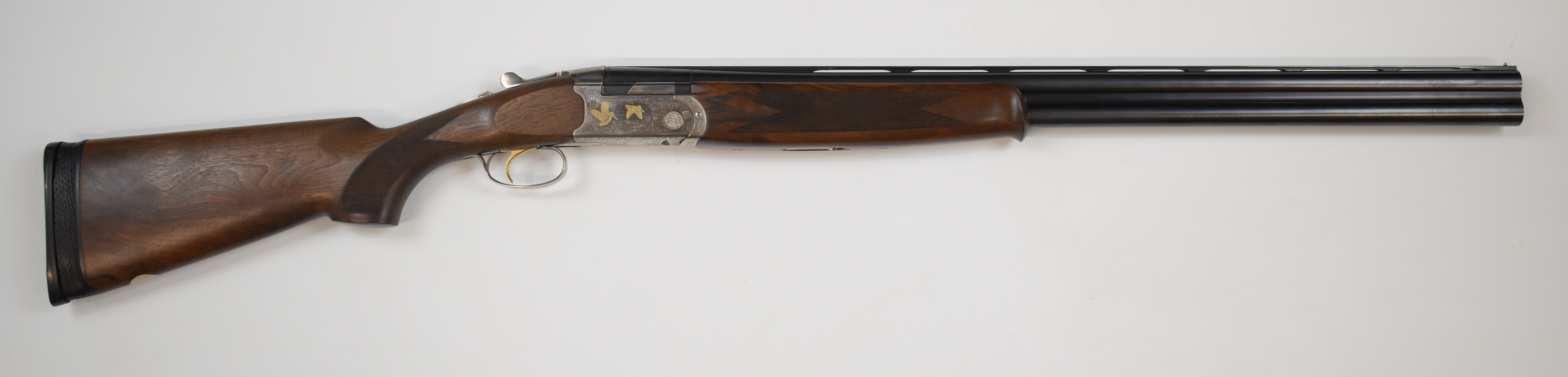 Beretta Ultra Light Deluxe 12 bore over and under ejector shotgun with gold birds engraved to the - Image 2 of 10