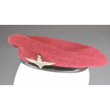 British Army WW2 Parachute Regiment beret by Supak Manufactoring Co Ltd, with broad arrow mark and