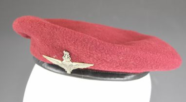 British Army WW2 Parachute Regiment beret by Supak Manufactoring Co Ltd, with broad arrow mark and