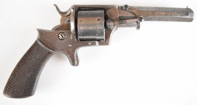 Tranter pattern .32 seven-shot single-action revolver with line engraved frame, sheath trigger,