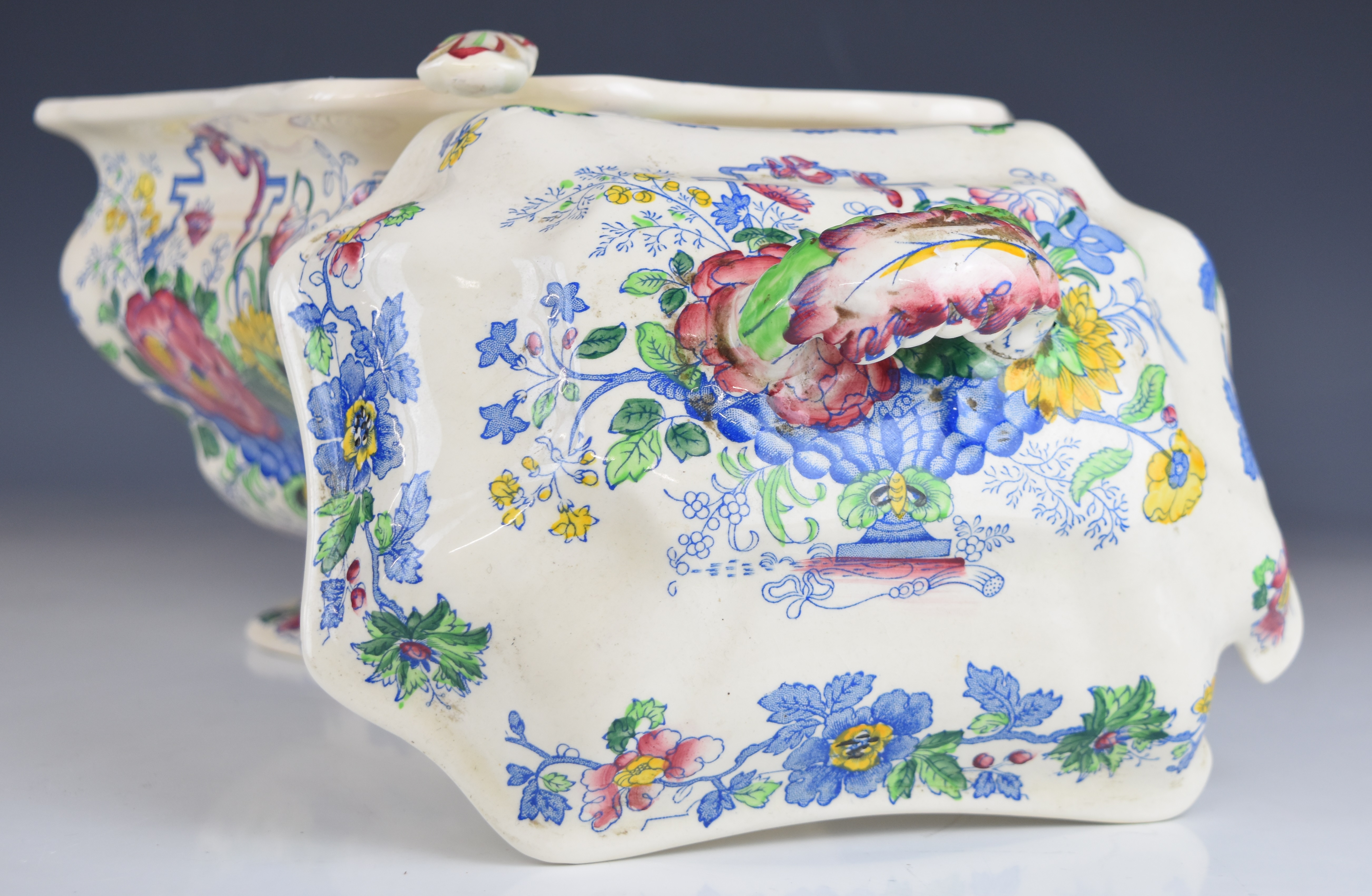 Mason's twin handled pedestal tureen, ladle and underplate decorated in the Strathmore pattern, - Image 7 of 11