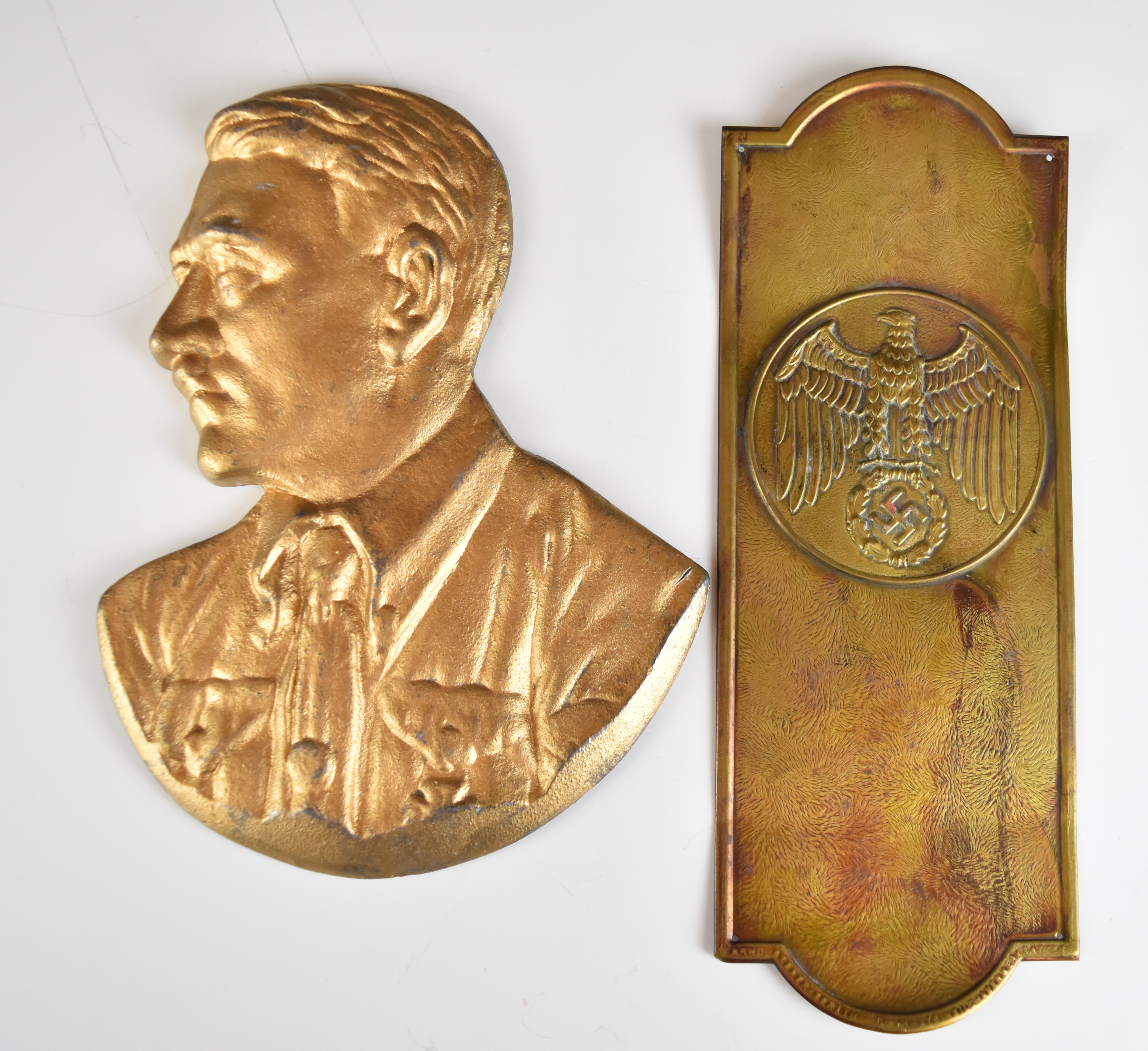 Reproduction German Nazi items including SS cigarette case, door plate, etc - Image 8 of 9