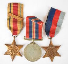 Three South Africa WW2 medals comprising 1939/1945 Star, Africa Star with clasp for 8th Army and War