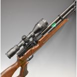 Weihrauch HW100 .177 PCP air rifle with textured semi-pistol grip, raised cheek piece, adjustable