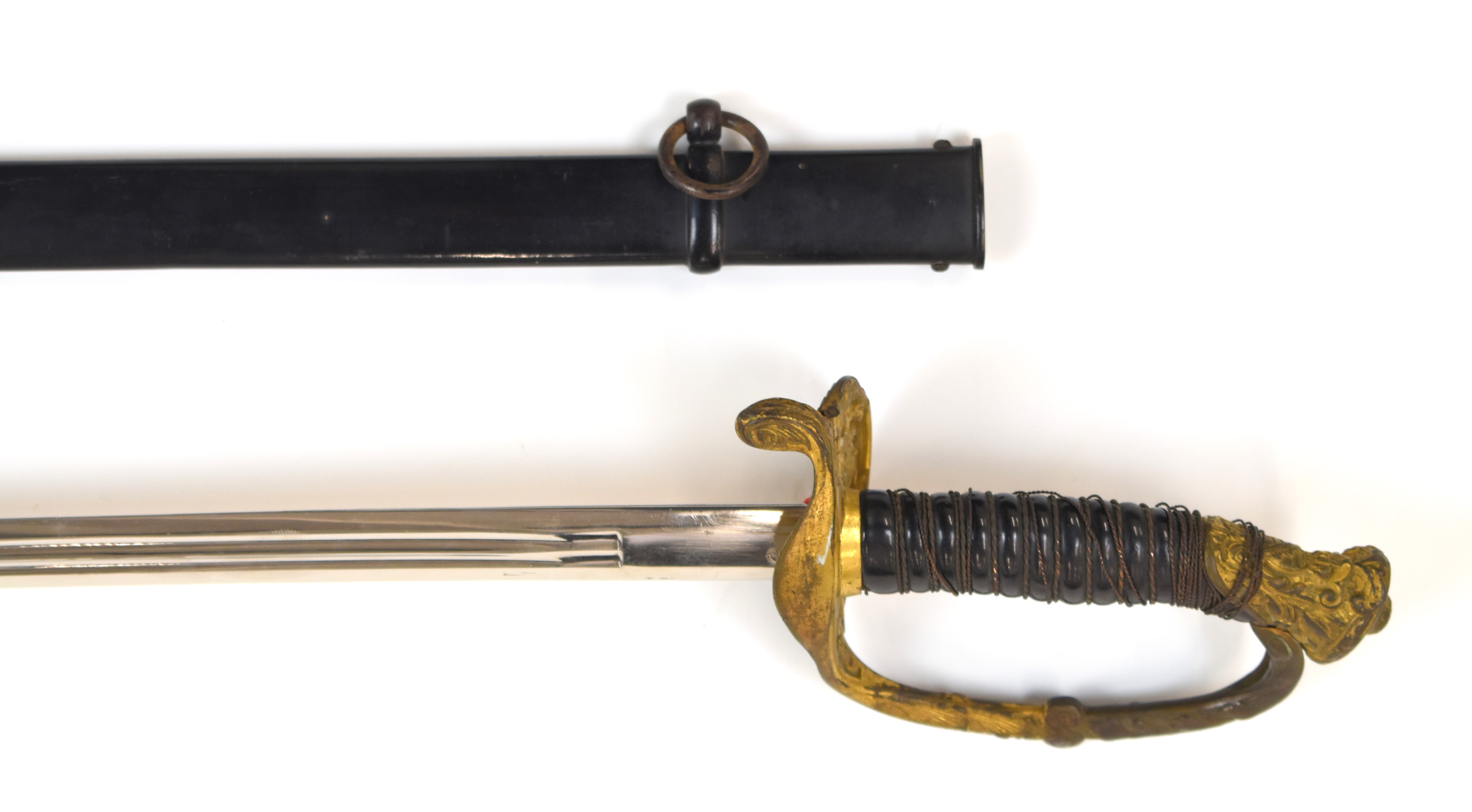 Imperial Germany 1867 pattern sword with coat of arms motif, folding guard, cypher under crown to - Image 3 of 14