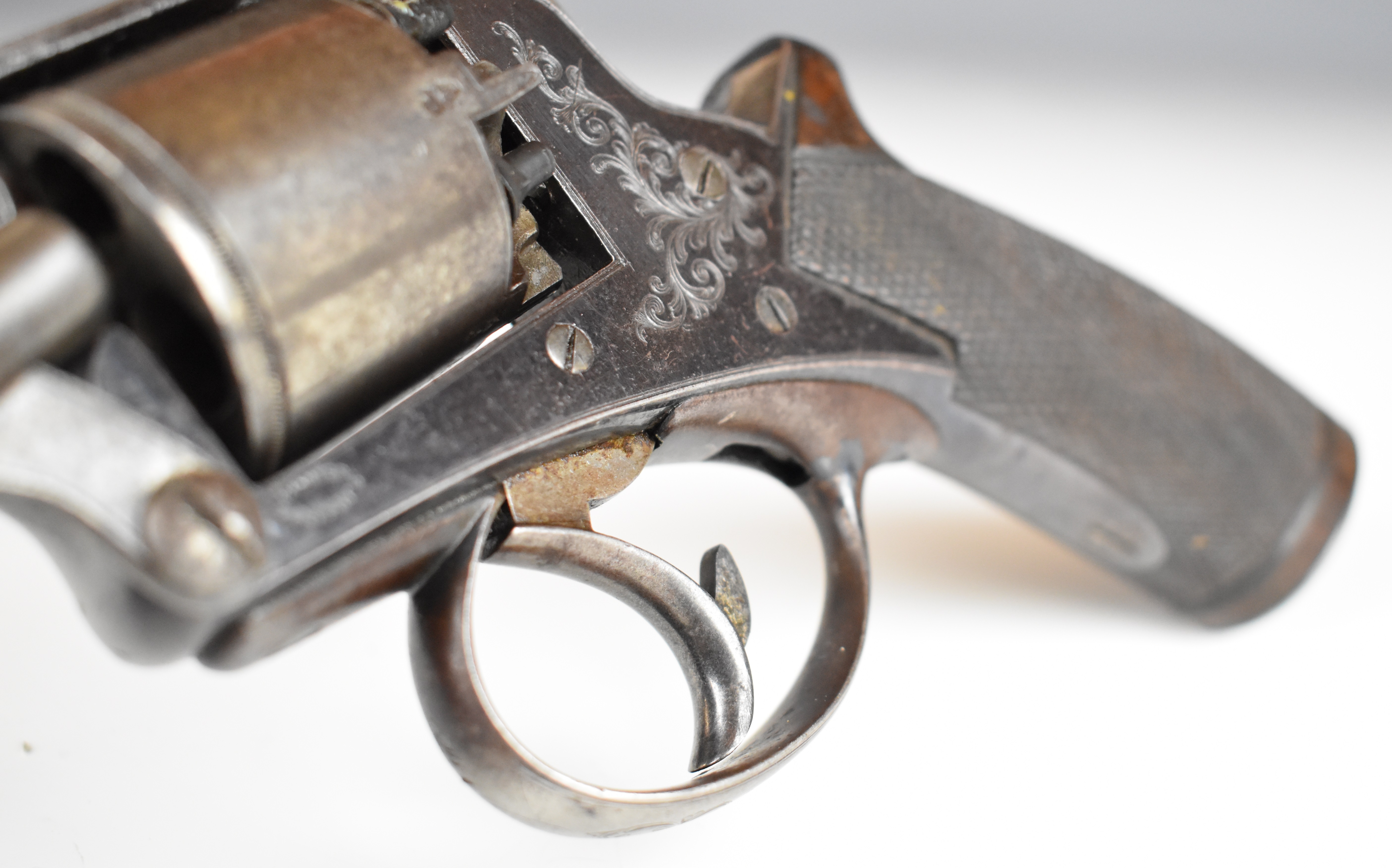 William Tranter's Patent 120 bore five-shot double-action revolver with engraved trigger guard, - Bild 29 aus 38