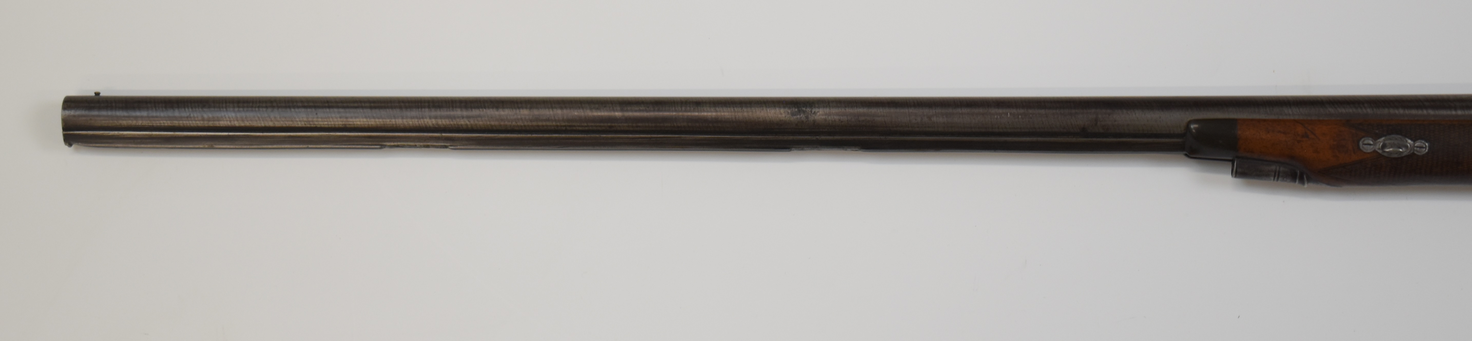 Indistinctly named 12 bore percussion hammer action muzzle loading sporting gun with engraved scenes - Image 10 of 10