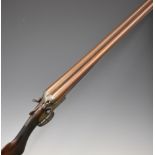 Skimin & Wood 12 bore side by side hammer action shotgun with engraved scenes of birds to the locks,