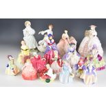 Large collection of Royal Doulton, Royal Worcester and Coalport figurines with limited edition and