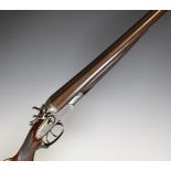 E Anson & Co 12 bore side by side hammer action shotgun with engraved scenes of birds to the named