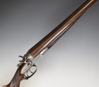 E Anson & Co 12 bore side by side hammer action shotgun with engraved scenes of birds to the named