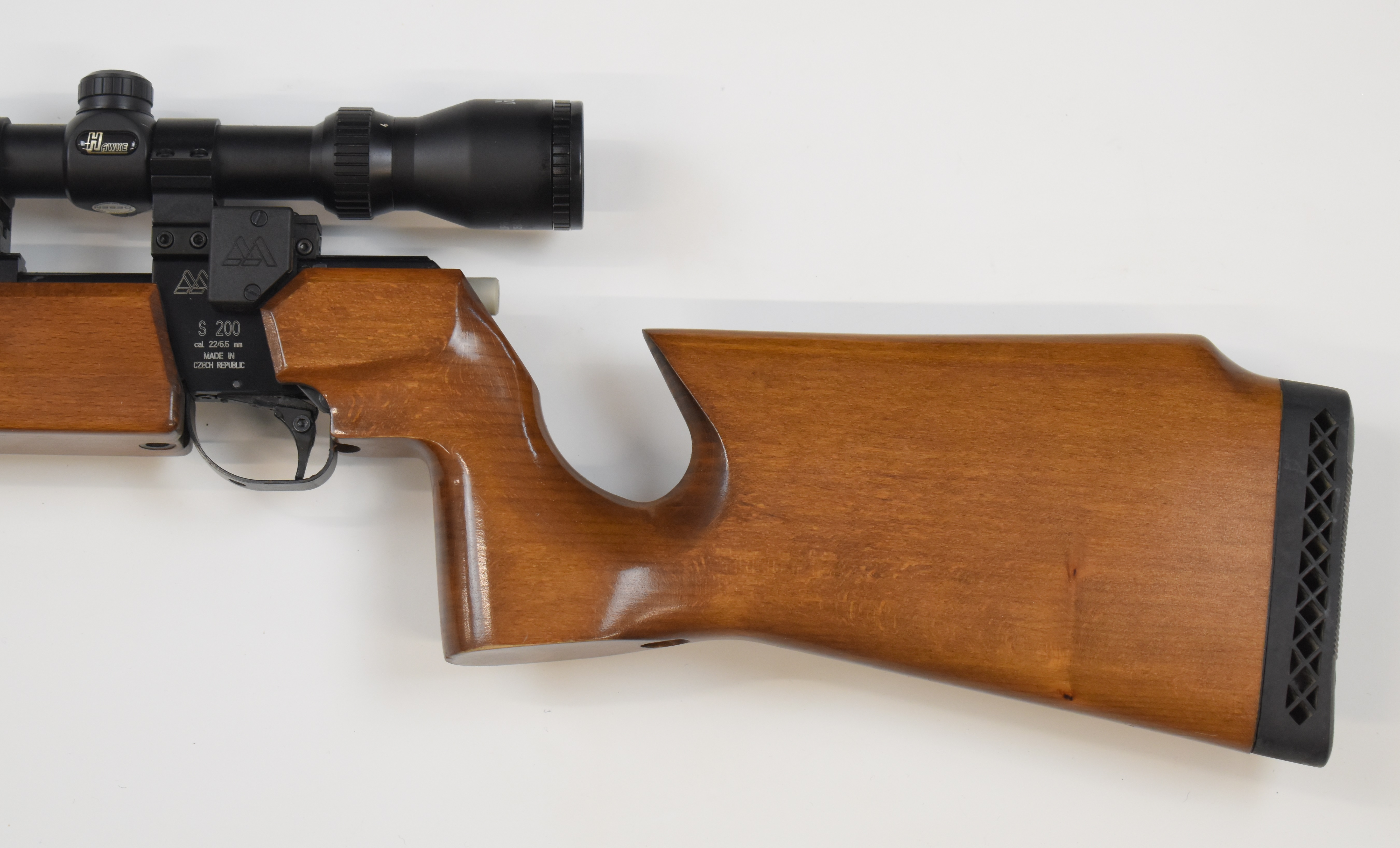 Air Arms S200 .22 PCP air rifle with 10-shot magazine, sound moderator, bi-pod, adjustable trigger - Image 7 of 9