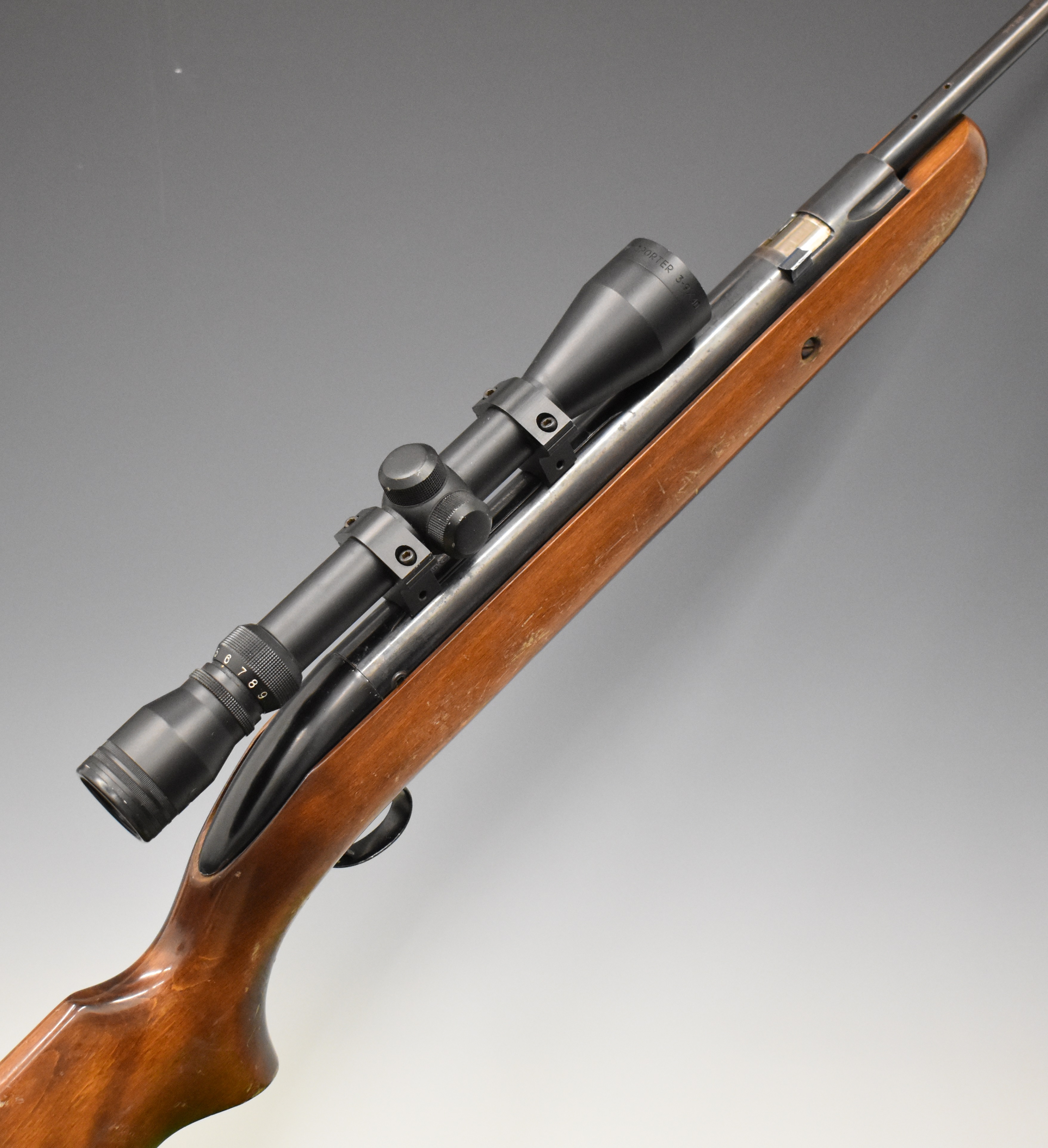 BSA Airsporter RB2 .22 under-lever air rifle with semi-pistol grip, raised cheek piece, sound