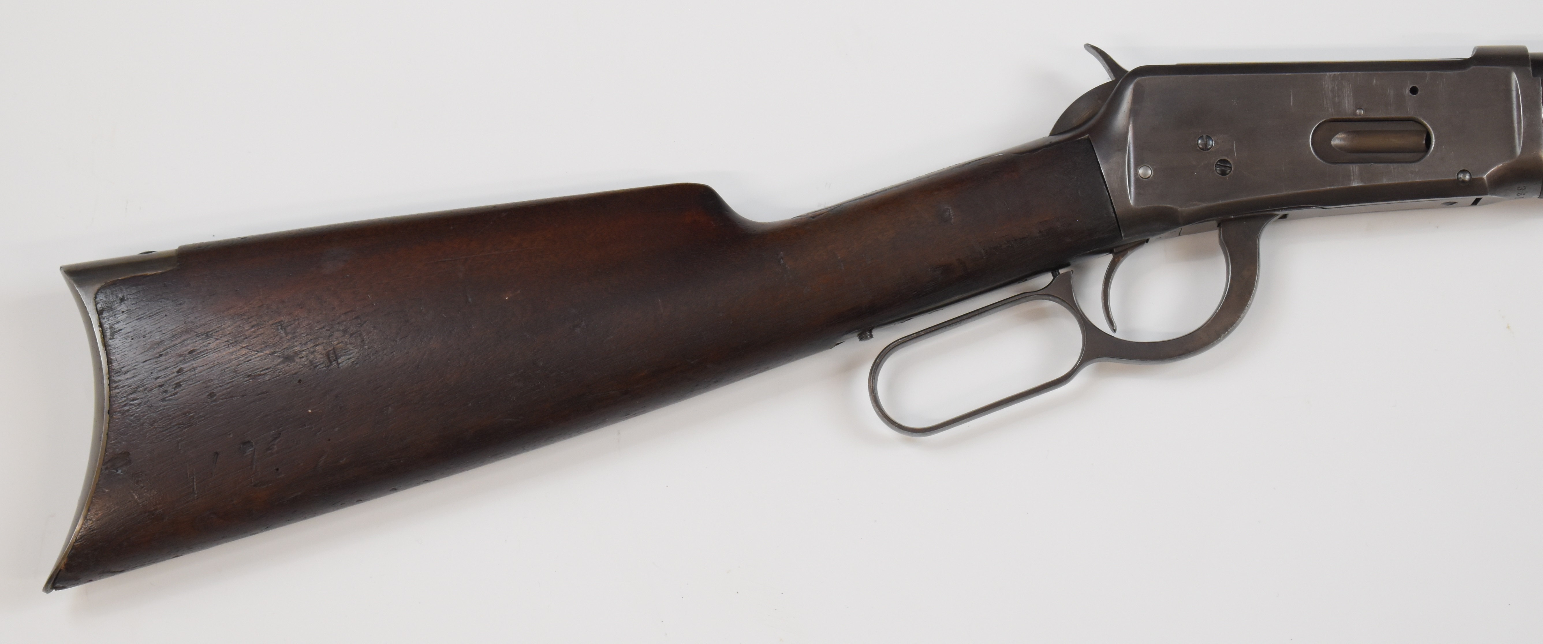 Winchester Model 1894 .32-40 underlever repeating rifle with adjustable sights, steel butt plate and - Image 3 of 20