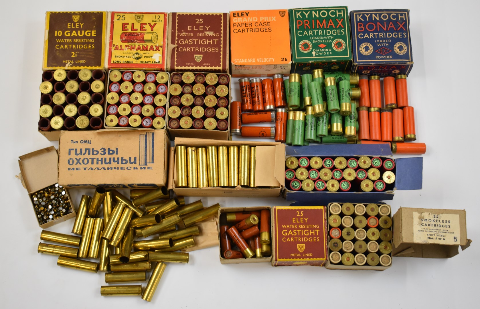 Over one-hundred-and-fifty collector's shotgun cartridges including Eley Alphamax, Eley 10 Gauge,