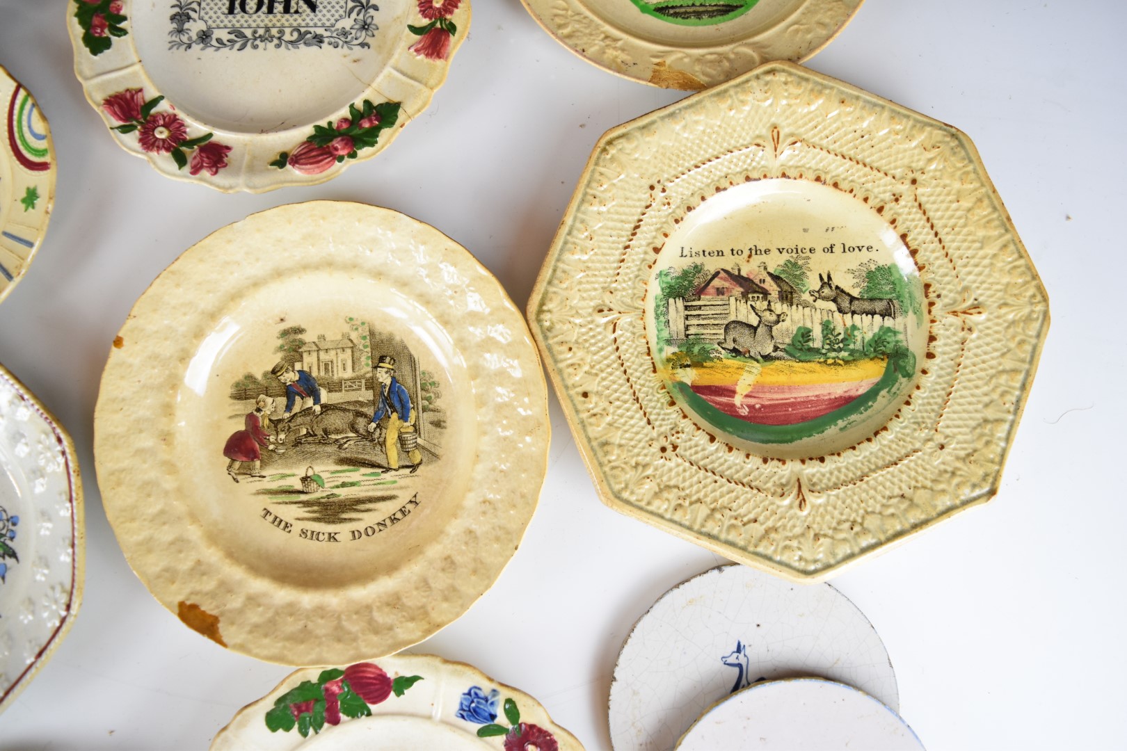 19thC nursery ware including The Cuckoo, Donkey and Horse, 'Listen To The Voice of Love', Lion, - Image 10 of 12