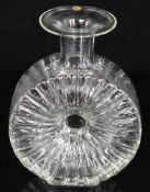 Helena Tynell for Riihimaen Lasi Riihimaki Aurinkopullo Sun Bottle clear glass vase, 18cm tall.