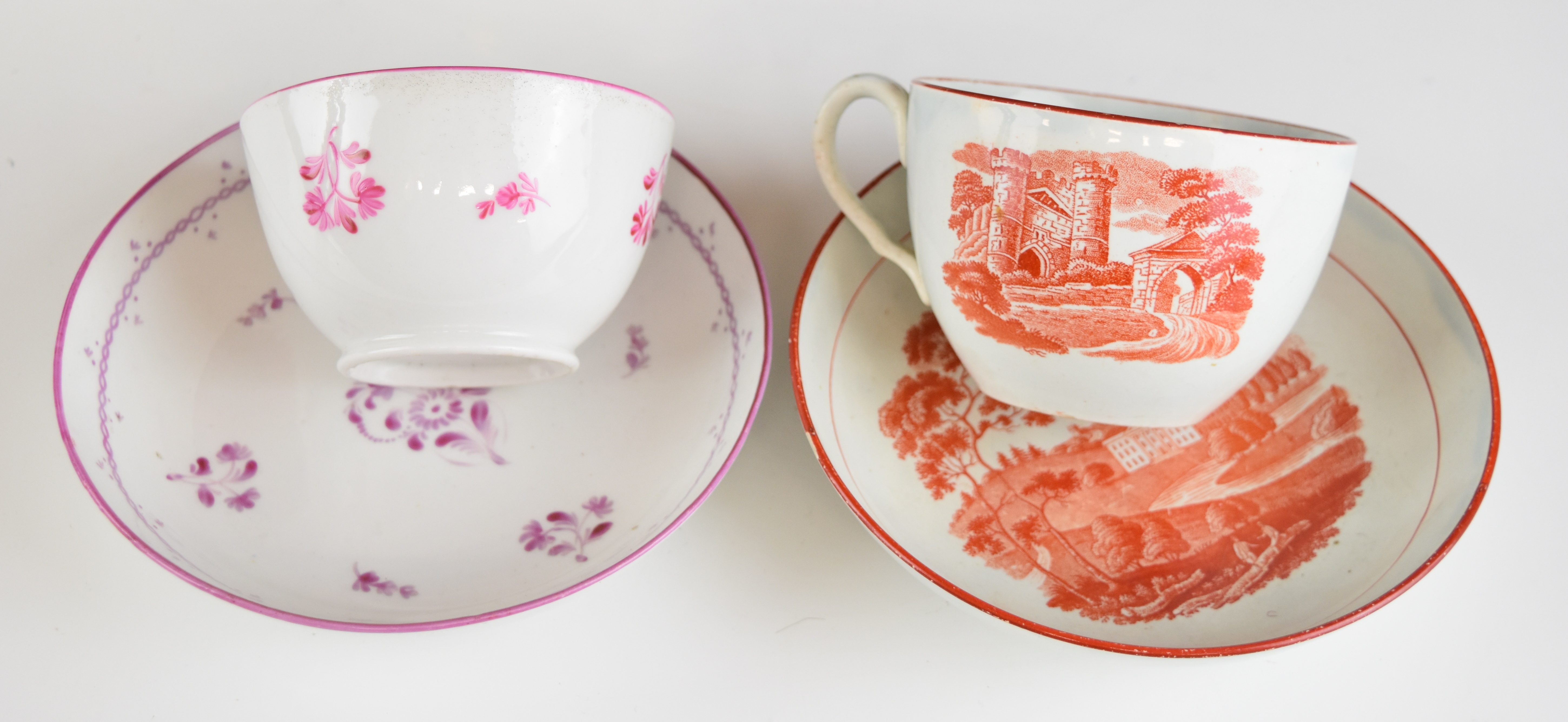 18th / 19thC tea ware including Barr, Worcester, Coalport, Yates interior decorated cup and - Image 10 of 14
