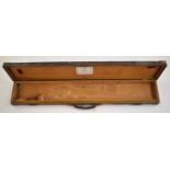 Alexander Henry full length leather and brass bound rifle case with 'Alexr Henry Gun and Rifle